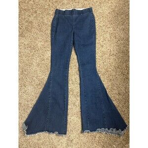 L & B Lucky & Blessed Distressed Flare Leg Jeans - Size S Hippie Hipster Boho